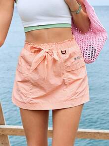 In My Nature 女士休闲抽绳腰户外短裤裙，夏季