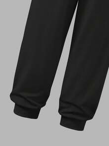 SHEIN Set 2 buc. tricou și pantaloni cu mânecă scurtă și imprimeu Ghost Element pentru copii mici, potrivit pentru toate anotimpurile