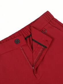Manfinity Homme Pantalones rectos de unicolor para hombre, casuales y formales, para ceremonias formales - Rojo - Ver 5