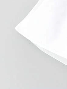 SHEIN Clasi 大码女式优雅休闲褶皱泡泡袖衬衫 - 白色 - 查看 4