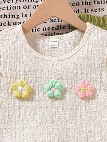 Apricot T-Shirt With Floral Prints & Cap Sleeves Paired With Rubber Yellow Casual Pants - Mustard Yellow - View 4