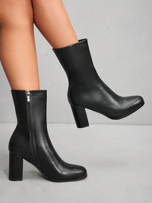 CUCCOO SZL Botas altas de tacón para mujer de estilo minimalista y sexy, cómodas, elegantes y versátiles para uso casual, botas altas de tacón para mujer para otoño/invierno