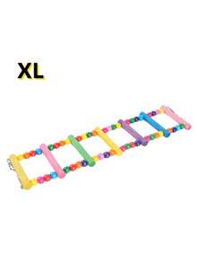 1pc Random Color Handmade Dyed Bead Decor Ladder Design Parrot Toy, Suitable For Bird Climbing Swing Cage Accessories And Supplies - Multicolor - View 19