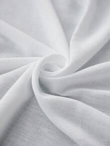 VENTUSAIL 男士夏季纯色短袖单排扣衬衫和裤子休闲西装 - 白色 - 查看 5