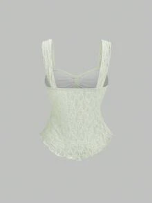 Sweetra Cropped Tube Top With Bowknot Textured Print