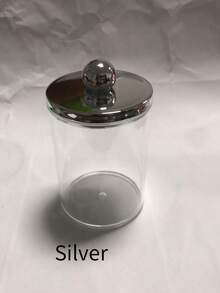 1pc/3pcs Transparent Acrylic Makeup Remover Pad Cleaning Swab Storage Box Desk Dressing Table Dustproof Toothpick Holder With Lid - Multicolor - View 14