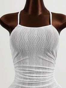 Zestiva 側抽繩吊脖罩衫連衣裙 - 白色 - 查看 5