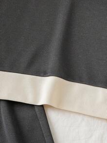 Sparklyn 2 sztuki/zestaw bluza z długim rękawem i kołnierzykiem koszulowym dla młodych dziewcząt, w kolorze szarym, z elastycznym pasem i szerokimi nogawkami, dopasowany krój, styl casualowy, wiosna/jesień