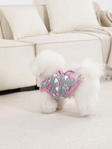 1pc Star & Moon Coral Velvet Basic Vest Jacket With Open Back And Warm Design, Suitable For Small And Medium Pets (Cats And Dogs) For Indoor And Outdoor Wear In Autumn And Winter - Pink - View 11