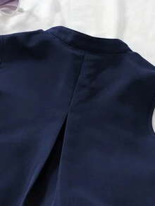 Tween女孩2件組冬季套裝，冬季服飾，秋季服飾，萬聖節，萬聖節，聖誕節服飾，Tween女孩純色 - 藏蓝色 - 查看 6