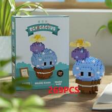 1盆栽仙人掌积木，情人节礼物，生日礼物，DIY植物系列积木，桌面摆件，减压，缓解压力，家居收藏摆件，拼装公仔，办公桌面摆件，含2500+颗粒的礼品套装。 - 彩色 - 查看 14