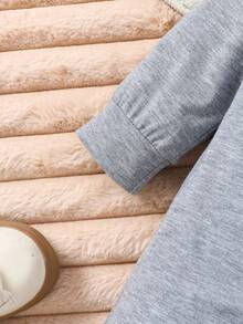 SHEIN Playful Pals 3pcs Baby Boy Casual Outfits, Letter Print Crew Neck Long Sleeve Jumpsuit, Autumn - Multicolor - View 5