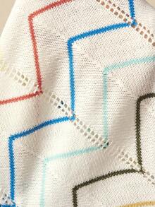 Bohemela Pantalones de punto con cintura con cordón y estampado de zigzag, para mujer, de otoño - Camel - Ver 8