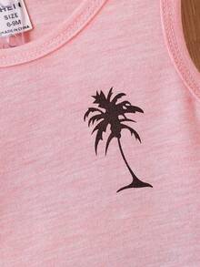 SHEIN Baby Boy Coconut Tree Print Tank Top & Shorts