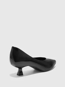 CUCCOO BIZCHIC Women's Pointed Toe Low Heel Classic Simple Basic Commute Work Party Pumps For Christmas Spring Shoes - Black - View 8