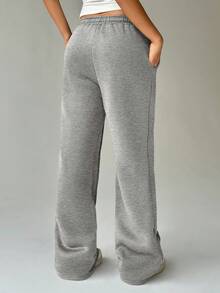 FavEase 女士抽繩腰袋慢跑褲 - 灰色 - 查看 2