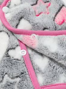 1pc Star & Moon Coral Velvet Basic Vest Jacket With Open Back And Warm Design, Suitable For Small And Medium Pets (Cats And Dogs) For Indoor And Outdoor Wear In Autumn And Winter - Pink - View 2