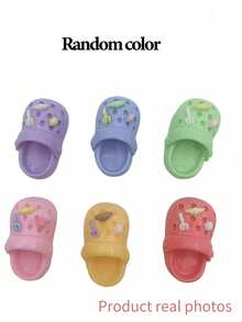 SHEIN 3/6/9/12pcs/Cartoon Slippers Accessories, Cute Decorative Plastic Oval Accessories Set, Fun Whiteboard And Office Accessories, Perfect For Home Decoration Gifts On Thanksgiving, Christmas, And Halloween