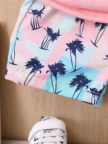 SHEIN Baby Boy Coconut Tree Print Tank Top & Shorts