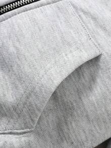 SHEIN 男嬰字母刺繡連帽衫外套褲子組 牛仔風 秋冬親子裝 生日禮物 灰色 白色 淺灰色 - 灰色 - 查看 8