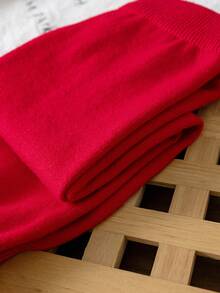 SHEIN Cute Strawberry Pattern Baby Girl Red Sweater Set, Adorable Strawberry Design With Delicate Ruffle Collar, Suitable For Playing At Home, Outdoor Walks Or Baby Photoshoots In Autumn/Winter Fall - Red - View 7