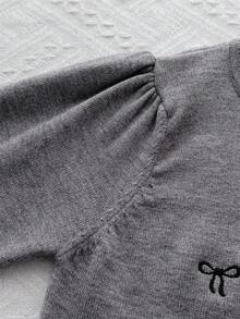 Genkimix Kids Young Girl' Cute Peter Pan Collar Knitted Cardigan Sweater Jacket, Long Sleeve Fall Winter