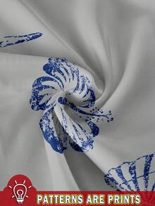 Attitoon 2pcs Summer Casual & Loose Short Sweatshirt Set With Starfish & Hibiscus Print Pattern, Hooded Pullover, Suitable For Sports, Vacation & Seaside Autumn And Winter - Grey - View 3