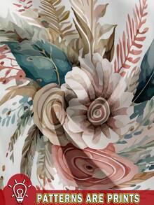 EMERY ROSE 休闲简约 V 领小落肩花卉印花修身大码女式短袖 T 恤套头衫，适合夏季 - 白色 - 查看 3