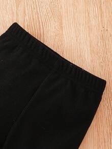 SHEIN Conjunto informal de 2 piezas de camisa a cuadros con botones frontales y bolsillos falsos, y pantalones para bebé niña - Rosa - Ver 5