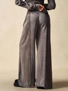 Bohemela 2pcs Boho Casual Solid Color Knitted Women Set, Autumn/Winter,Fall