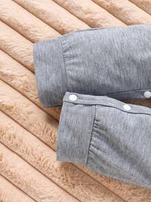 SHEIN Playful Pals 3pcs Baby Boy Casual Outfits, Letter Print Crew Neck Long Sleeve Jumpsuit, Autumn - Multicolor - View 8