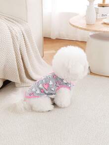 1pc Star & Moon Coral Velvet Basic Vest Jacket With Open Back And Warm Design, Suitable For Small And Medium Pets (Cats And Dogs) For Indoor And Outdoor Wear In Autumn And Winter - Pink - View 7