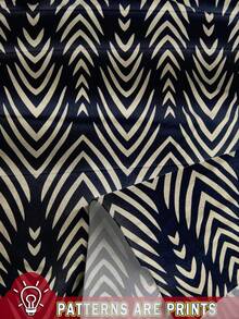 SHEIN LUNE 女士休闲几何条纹印花中长连衣裙，适合春夏季