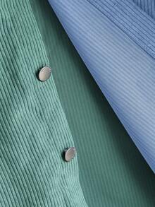 EASEVO Men's Plus Size Long Sleeve Contrast Color Patchwork Corduroy Shacket, Fall Winter - Multicolor - View 4