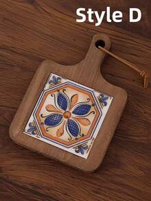 Cirelle Solid Wood Tile Pattern Heat Resistant Coasters - Vintage Kitchen & Dining Table Mats For Hot Pots, Pans, Cups, High Heat Protection Handmade Home Decor Gift - Multicolor - View 12