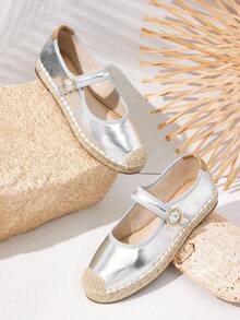 Styleloop 女士时尚银色平底鞋，适合圣诞派对、音乐节、秋季 - 銀色 - 查看 1