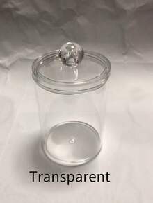 1pc/3pcs Transparent Acrylic Makeup Remover Pad Cleaning Swab Storage Box Desk Dressing Table Dustproof Toothpick Holder With Lid - Multicolor - View 11