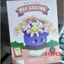 1盆栽仙人掌积木，情人节礼物，生日礼物，DIY植物系列积木，桌面摆件，减压，缓解压力，家居收藏摆件，拼装公仔，办公桌面摆件，含2500+颗粒的礼品套装。 - 彩色 - 查看 19
