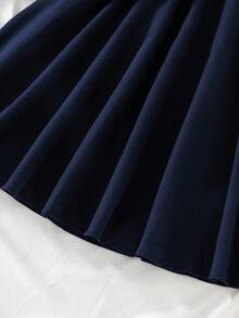Tween女孩2件組冬季套裝，冬季服飾，秋季服飾，萬聖節，萬聖節，聖誕節服飾，Tween女孩純色 - 藏蓝色 - 查看 7