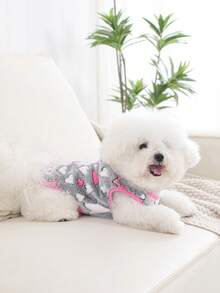 1pc Star & Moon Coral Velvet Basic Vest Jacket With Open Back And Warm Design, Suitable For Small And Medium Pets (Cats And Dogs) For Indoor And Outdoor Wear In Autumn And Winter - Pink - View 9