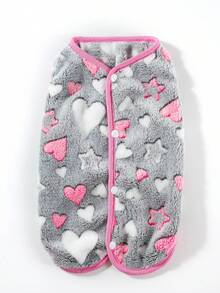 1pc Star & Moon Coral Velvet Basic Vest Jacket With Open Back And Warm Design, Suitable For Small And Medium Pets (Cats And Dogs) For Indoor And Outdoor Wear In Autumn And Winter - Pink - View 17