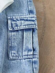 SHEIN Playful Pals 2 件装男婴休闲套装：字母印花圆领长袖运动衫和工装裤，秋季