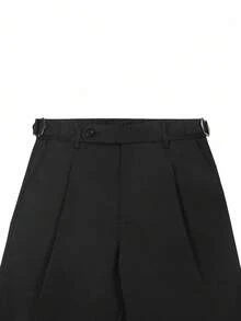 Manfinity Bizformal Men's Black Suit Pants, Waistband Design, Business Casual Straight Leg Trousers Sumwon Black Dress Pants Men Men Black Dress Pants Mens Pleated Suit Pants Black Slacks For Men Mens Black Pleated Pants Men S Pleated Suit Pants Black Pant Men Slim Fitted Elastic Pants