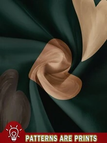 SHEIN LUNE Casual Heart Pattern V-Neck Fitted Women T-Shirt, Suitable For Summer Suitable For Going Out,Casual - Dark Green - View 3