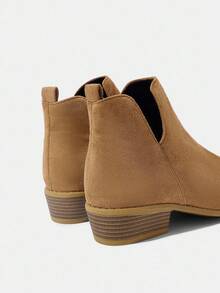 Styleloop 巧克力色踝靴，编织纹理，适合度假、波西米亚风、夏季、西部风、音乐节、万圣节派对、牛仔装扮等场合。 - 卡其色 - 查看 5