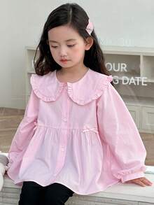 Dazy Kids 女童梭织长袖舒适衬衫