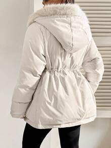 SHEIN Casual Outdoor Warm Zip-Up Hooded Maternity Winter Coats  Women's Winter Jacket