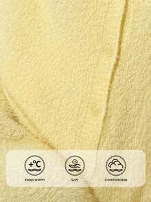 Auralis Plus Size Women Solid Color Long Sleeve Single-Breasted Knitted Cardigan And Knitted A-Line Skirt Casual Suit, Yellow Plus Size Spring - Yellow - View 10