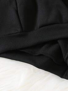 SHEIN Playful Pals 6 pièces/set Sweat-shirt et pantalon de survêtement imprimé lettres pour bébés filles, mode décontractée noir blanc rose 3 couleurs, ensemble de sweats à capuche et pantalons col rond chauds, tenue de base polyvalente pour l'automne/l'hiver