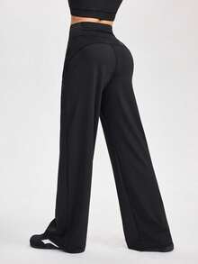 Gameset SHEIN Sport 女士纯色高腰宽松直筒休闲百搭运动裤